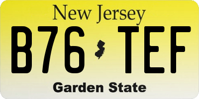 NJ license plate B76TEF