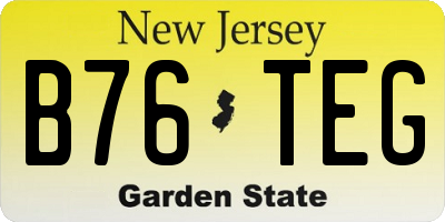 NJ license plate B76TEG