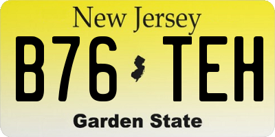 NJ license plate B76TEH