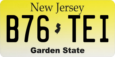 NJ license plate B76TEI