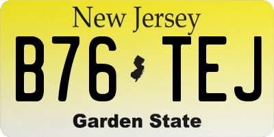 NJ license plate B76TEJ
