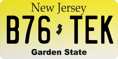NJ license plate B76TEK