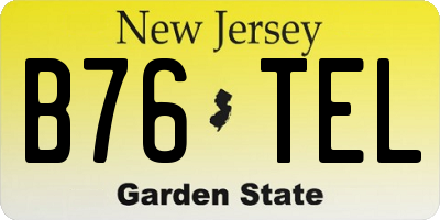 NJ license plate B76TEL