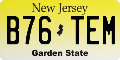 NJ license plate B76TEM