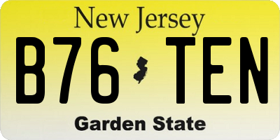 NJ license plate B76TEN