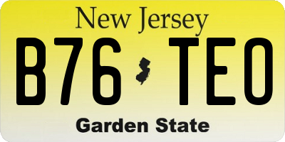 NJ license plate B76TEO