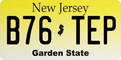 NJ license plate B76TEP