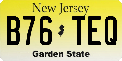 NJ license plate B76TEQ