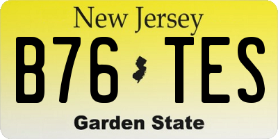 NJ license plate B76TES