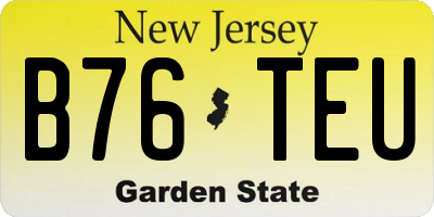 NJ license plate B76TEU