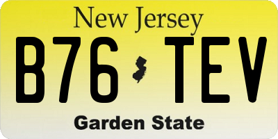 NJ license plate B76TEV