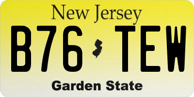 NJ license plate B76TEW