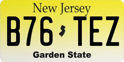 NJ license plate B76TEZ