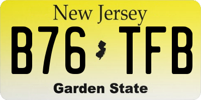 NJ license plate B76TFB