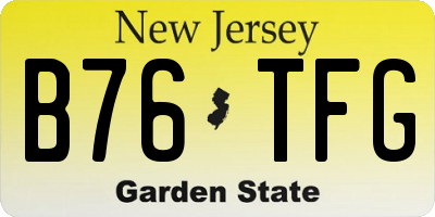 NJ license plate B76TFG