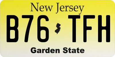 NJ license plate B76TFH