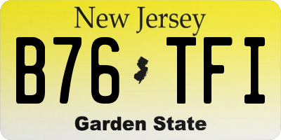 NJ license plate B76TFI