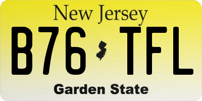 NJ license plate B76TFL