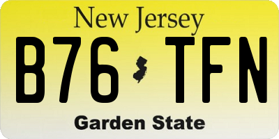 NJ license plate B76TFN