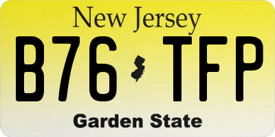 NJ license plate B76TFP