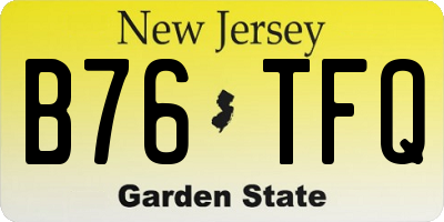 NJ license plate B76TFQ
