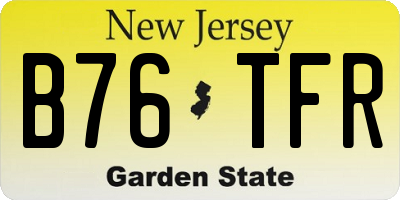 NJ license plate B76TFR