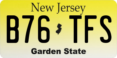 NJ license plate B76TFS