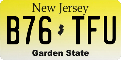 NJ license plate B76TFU