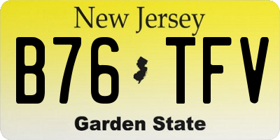 NJ license plate B76TFV