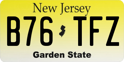NJ license plate B76TFZ