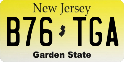 NJ license plate B76TGA