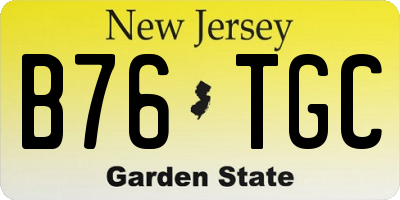 NJ license plate B76TGC