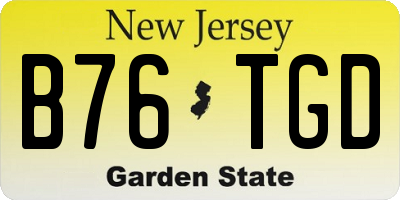 NJ license plate B76TGD