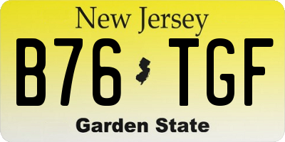 NJ license plate B76TGF