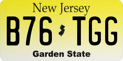 NJ license plate B76TGG