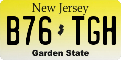 NJ license plate B76TGH