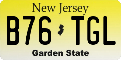 NJ license plate B76TGL