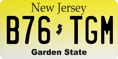 NJ license plate B76TGM
