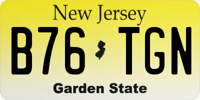 NJ license plate B76TGN