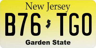 NJ license plate B76TGO