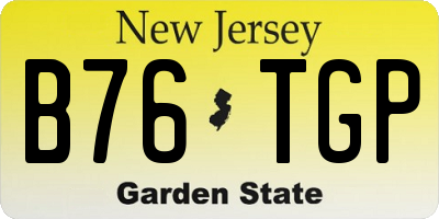 NJ license plate B76TGP