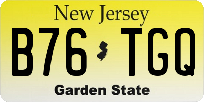 NJ license plate B76TGQ