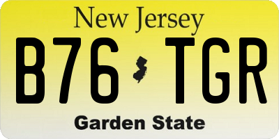 NJ license plate B76TGR