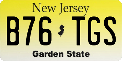 NJ license plate B76TGS