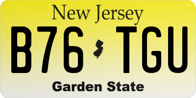 NJ license plate B76TGU