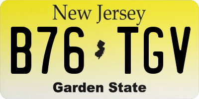 NJ license plate B76TGV