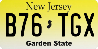 NJ license plate B76TGX
