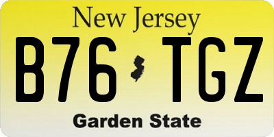 NJ license plate B76TGZ