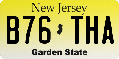 NJ license plate B76THA