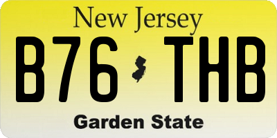 NJ license plate B76THB